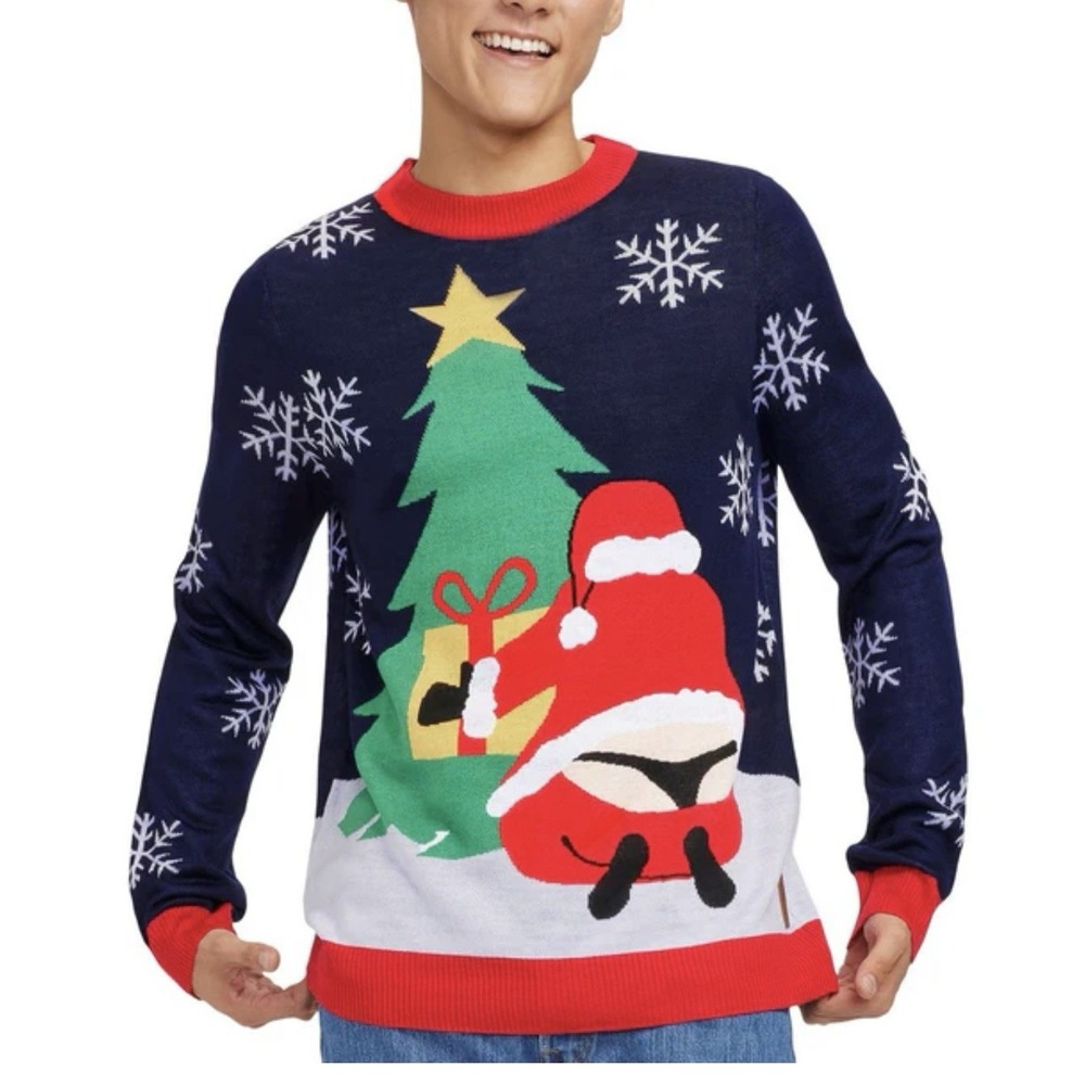 Ugly‎ Christmas Sweater Tipsy Elves Whale Tale Black L
